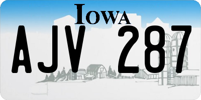 IA license plate AJV287