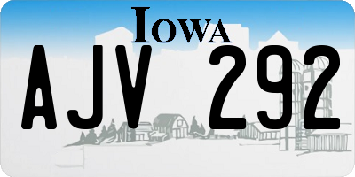 IA license plate AJV292