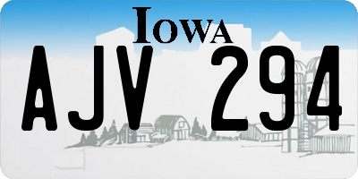 IA license plate AJV294