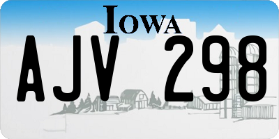 IA license plate AJV298