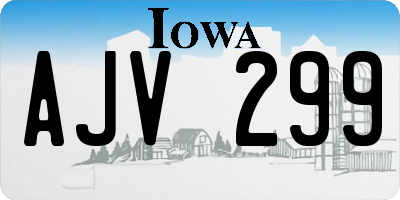 IA license plate AJV299