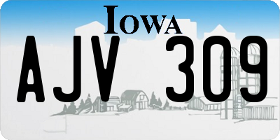 IA license plate AJV309