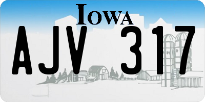 IA license plate AJV317