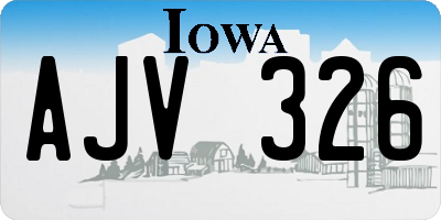 IA license plate AJV326