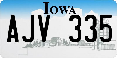 IA license plate AJV335