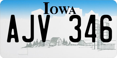 IA license plate AJV346