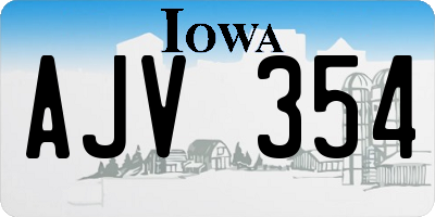 IA license plate AJV354
