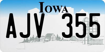 IA license plate AJV355