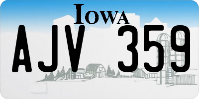 IA license plate AJV359