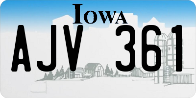 IA license plate AJV361