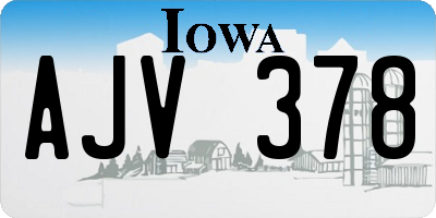 IA license plate AJV378