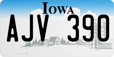 IA license plate AJV390