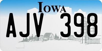 IA license plate AJV398