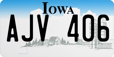 IA license plate AJV406
