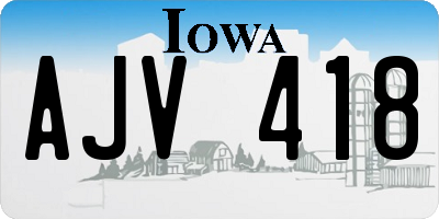 IA license plate AJV418