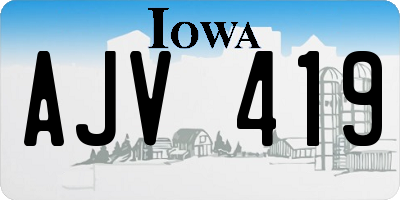 IA license plate AJV419