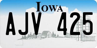 IA license plate AJV425