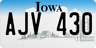 IA license plate AJV430
