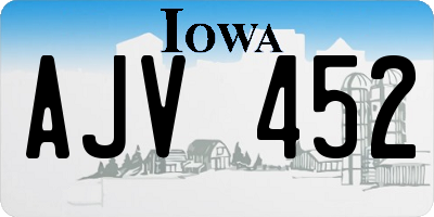 IA license plate AJV452