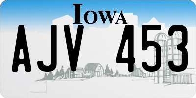 IA license plate AJV453