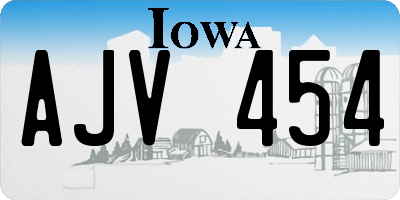 IA license plate AJV454