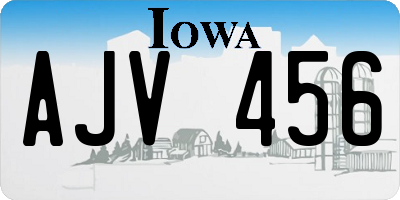 IA license plate AJV456