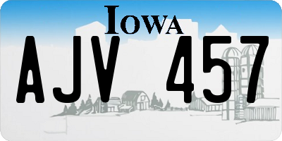 IA license plate AJV457