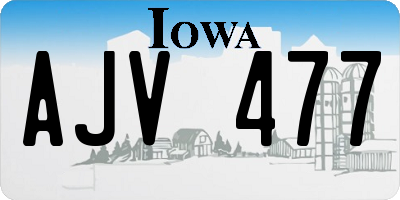 IA license plate AJV477