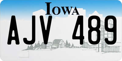 IA license plate AJV489