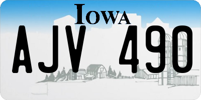 IA license plate AJV490