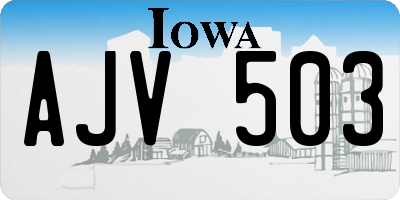 IA license plate AJV503