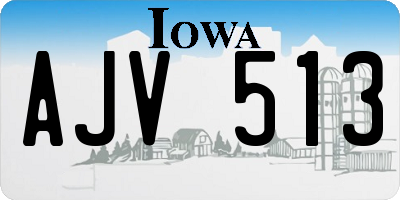 IA license plate AJV513