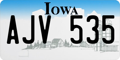 IA license plate AJV535