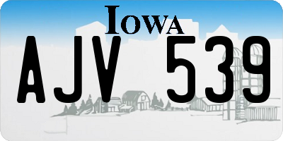 IA license plate AJV539