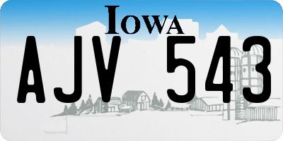 IA license plate AJV543