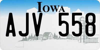 IA license plate AJV558
