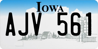 IA license plate AJV561