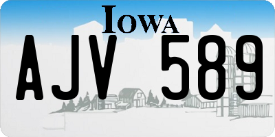 IA license plate AJV589