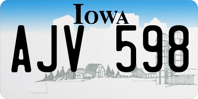 IA license plate AJV598