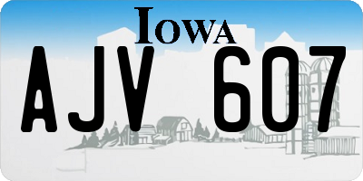 IA license plate AJV607