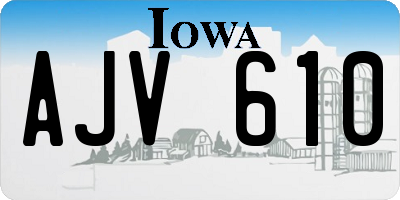 IA license plate AJV610