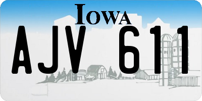 IA license plate AJV611