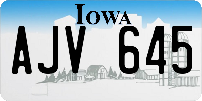 IA license plate AJV645