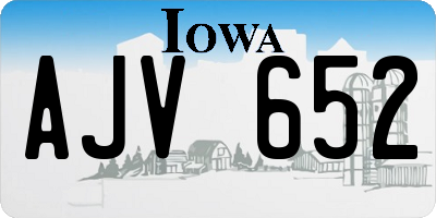 IA license plate AJV652