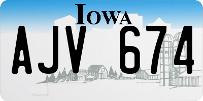 IA license plate AJV674