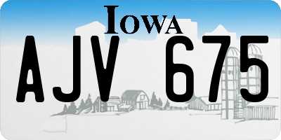 IA license plate AJV675