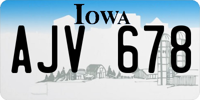 IA license plate AJV678