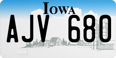 IA license plate AJV680