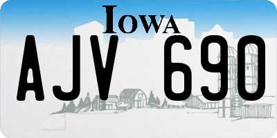 IA license plate AJV690