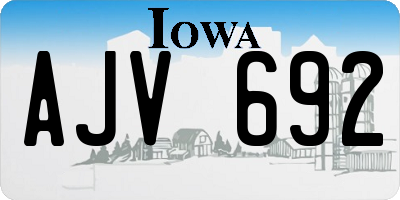 IA license plate AJV692